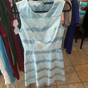 Karen Millen Blue Sleeveless A-Line Mini Dress